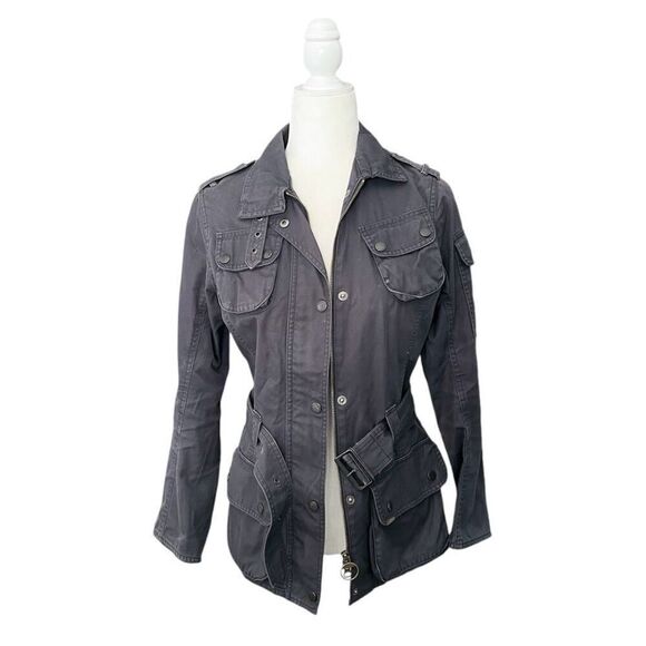 Barbour Utility Jacket Belted Gray Navy L2051 US4 - Picture 1 of 10